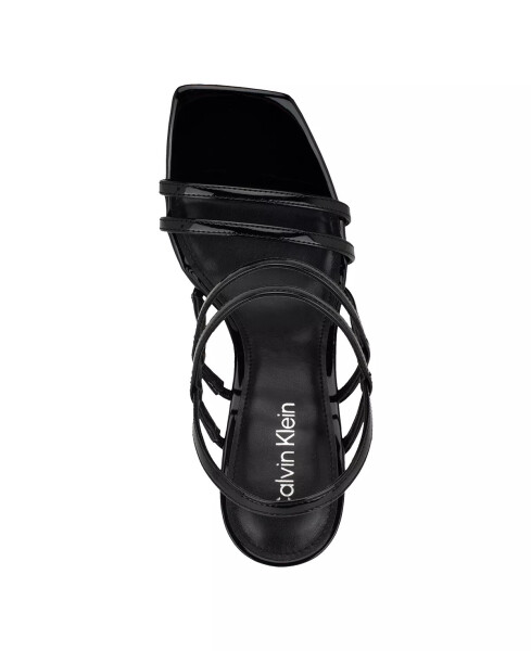 Women's Teoni Strappy Stiletto Dress Sandals Black Patent - Faux Patent Leather - PU - 4