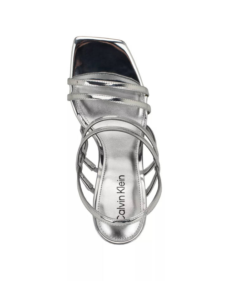 Women's Teoni Strappy Stiletto Dress Sandals Silver Mirror Metallic - Manmade - 4