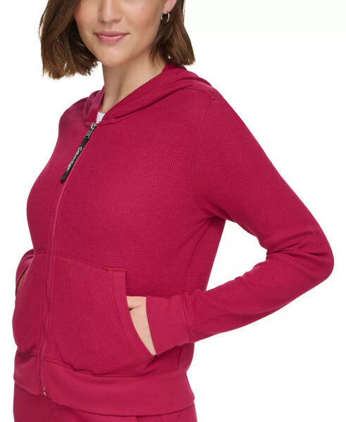 Women's Thermal Zip-Front Hoodie Chianti - 3