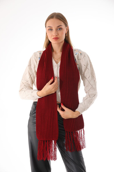 Women's Thessaloniki Knit Burgundy Scarf - 1