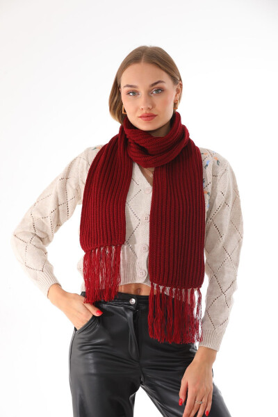 Women's Thessaloniki Knit Burgundy Scarf - 3