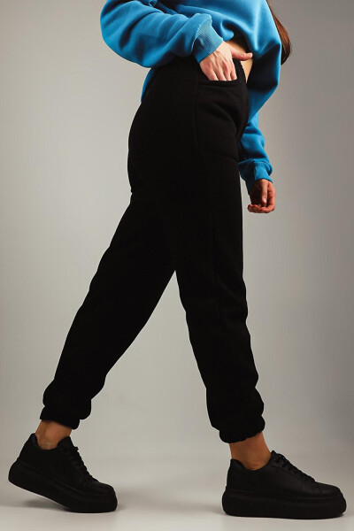 Women's Three-Thread Brushed Elastic Waist and Cuff Tracksuit Bottoms - 6