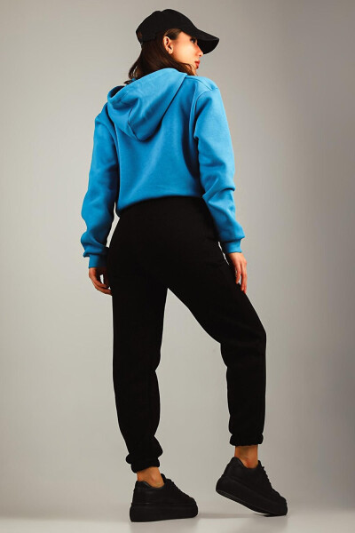 Women's Three-Thread Brushed Elastic Waist and Cuff Tracksuit Bottoms - 7