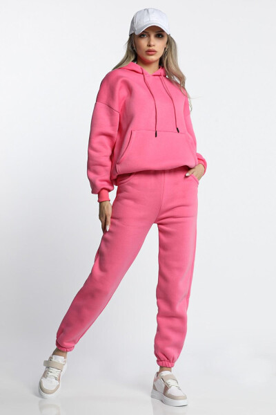 Women's Three-Thread Fleece Elastic Waist and Cuff Tracksuit Bottoms - 4