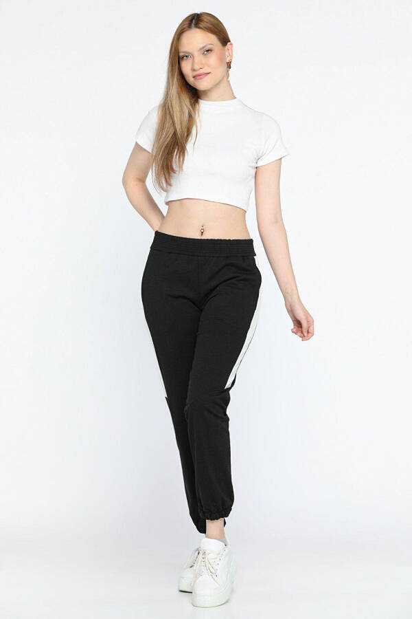 Women's Tracksuit Bottoms with Side Stripes and Elastic Waist and Cuffs - 1