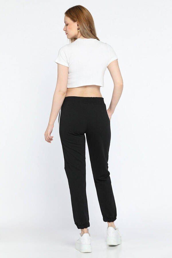 Women's Tracksuit Bottoms with Side Stripes and Elastic Waist and Cuffs - 3