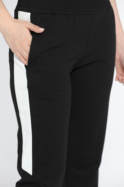 Women's Tracksuit Bottoms with Side Stripes and Elastic Waist and Cuffs - 4