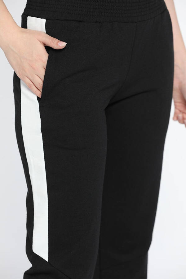 Women's Tracksuit Bottoms with Side Stripes and Elastic Waist and Cuffs - 4