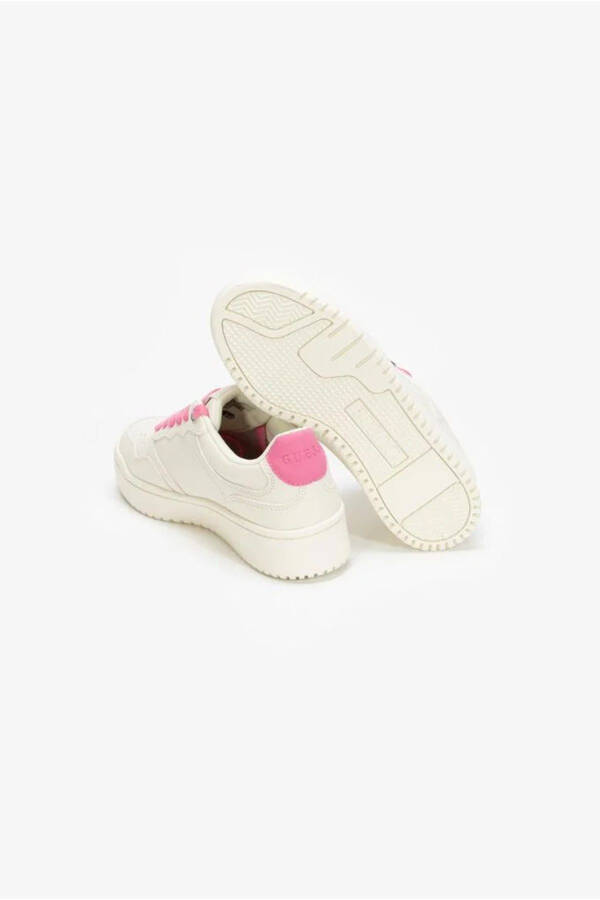 Women's Triangle Logo Sneaker Shoes - White Pink - 3