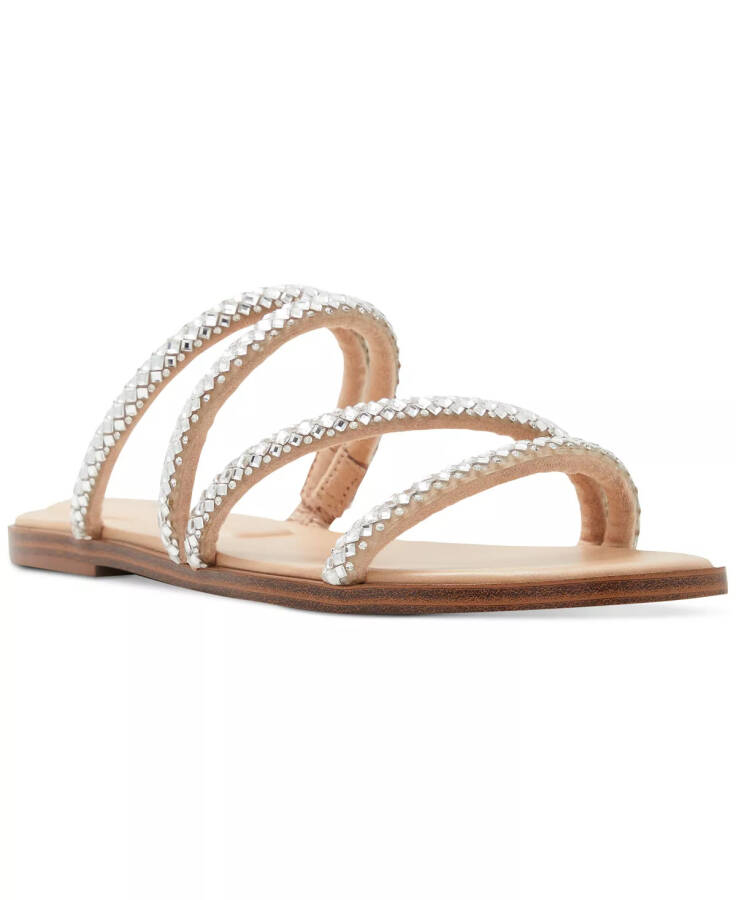 Women's Triton Rhinestone Strappy Slide Sandals Silver - 1