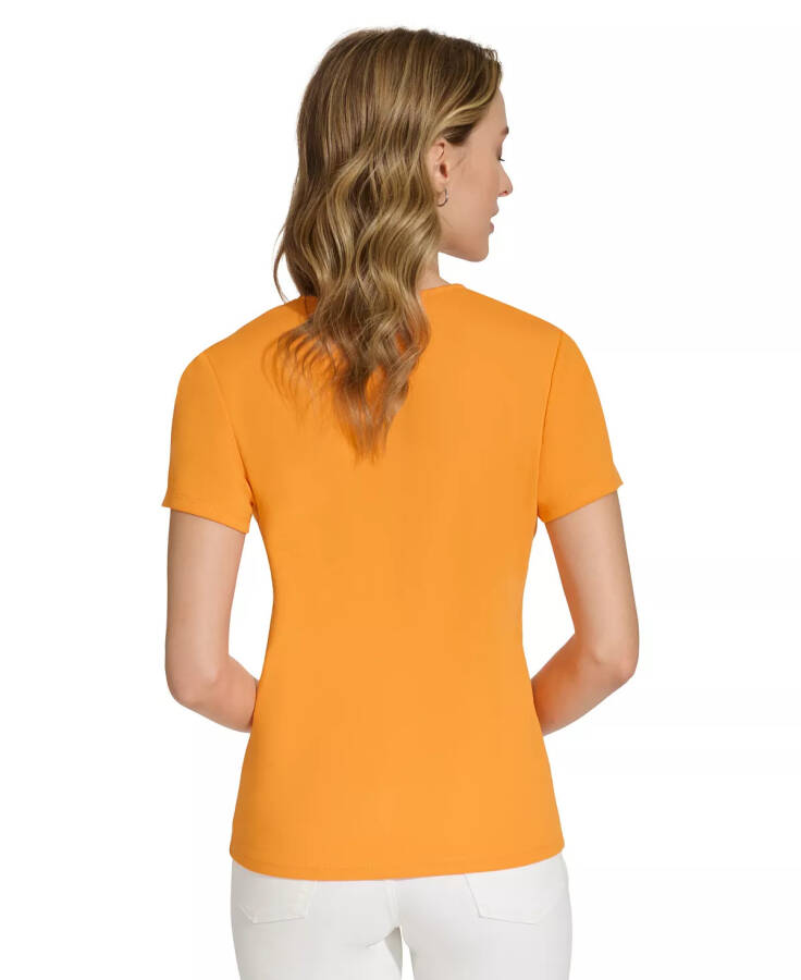 Women's Twist Front V-Neck T-Shirt Tumeric - 2