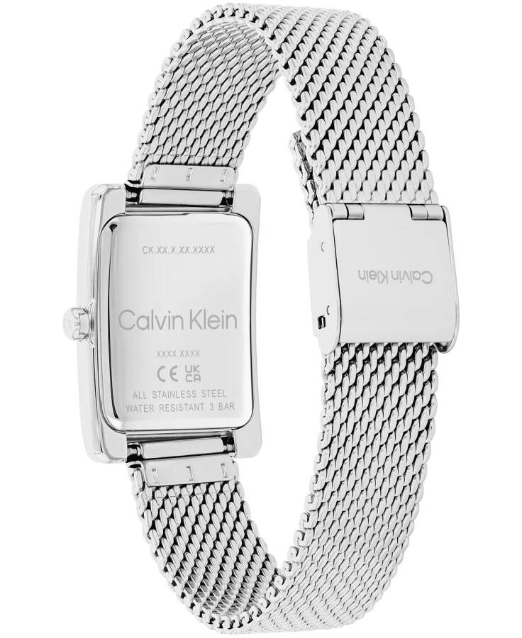 Women's Two Hand Silver Stainless Steel Mesh Bracelet Watch 22.5mm Silver - 3