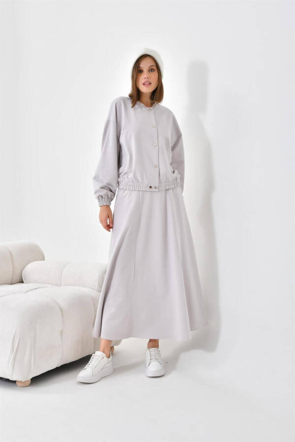 Women's Two-Thread Skirt Suit Grey 30619 - 24