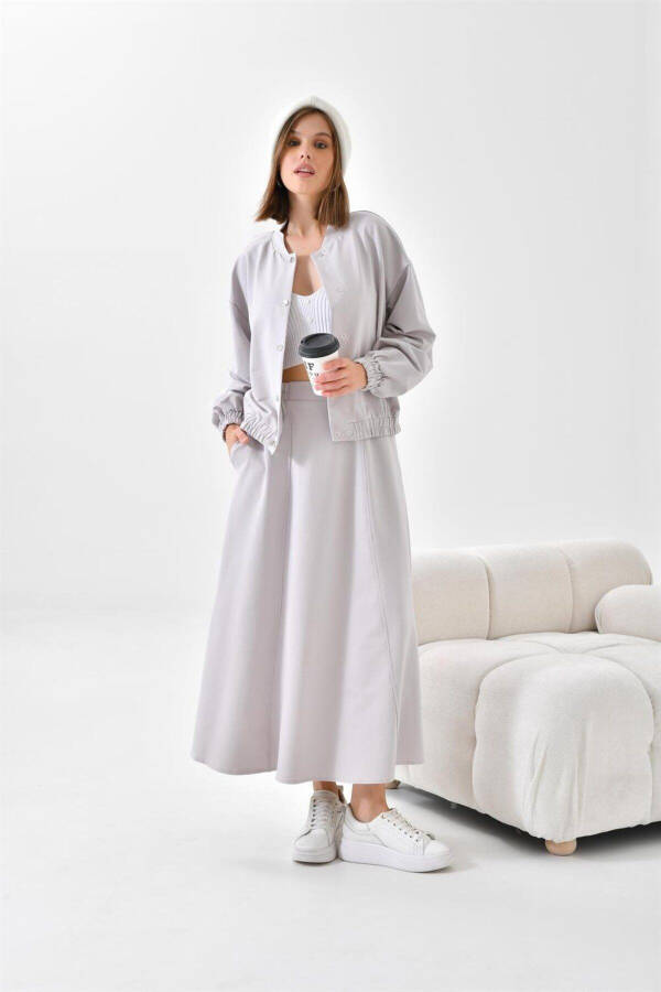 Women's Two-Thread Skirt Suit Grey 30619 - 27