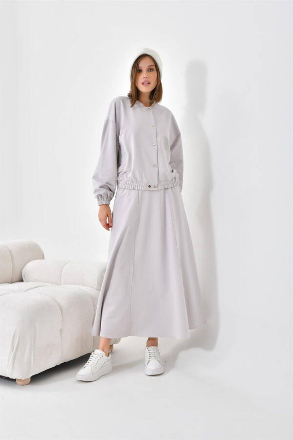 Women's Two-Thread Skirt Suit Grey 30619 - 3