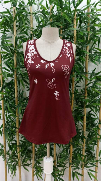 Women's V-neck floral print sleeveless loose fit supreme blouse - 4