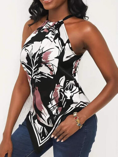 Women's V-neck floral print supreme blouse. - 2