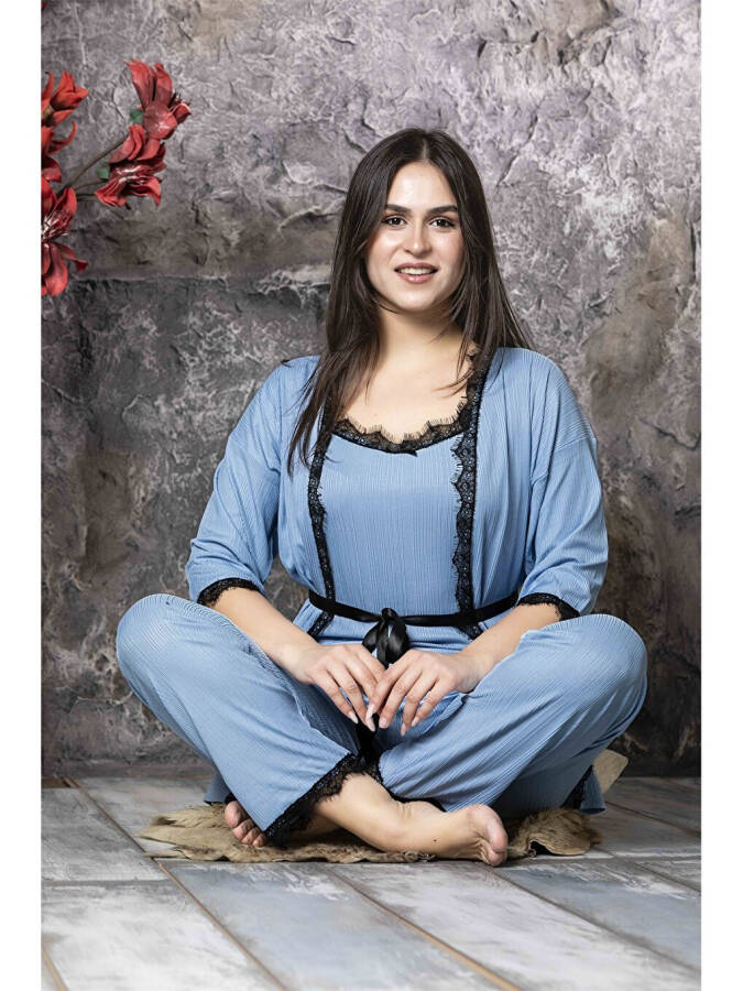 Women's V-Neck Pajama Set - 1