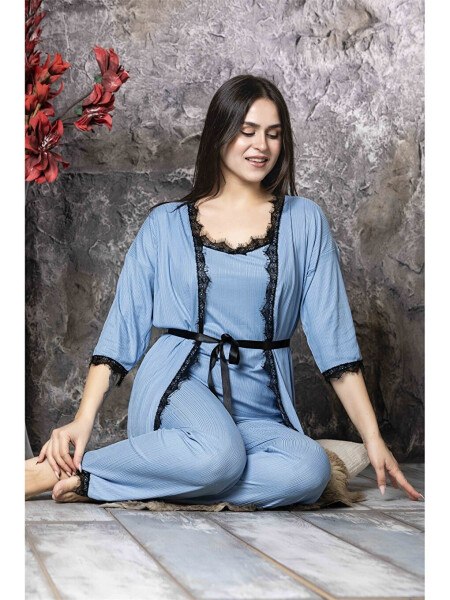 Women's V-Neck Pajama Set - 2