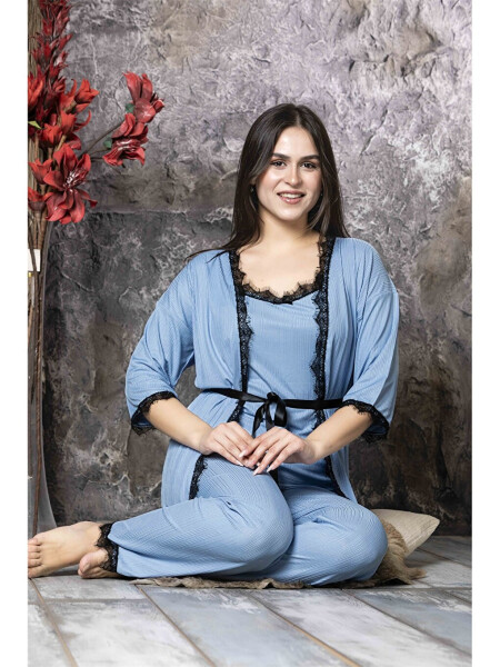 Women's V-Neck Pajama Set - 3