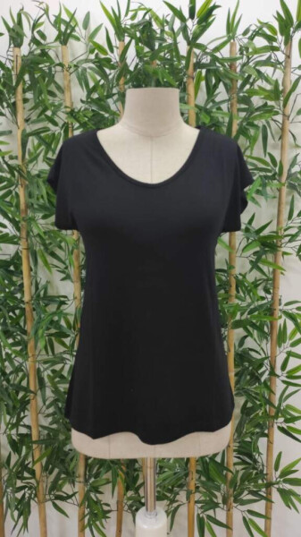 Women's V-neck, short sleeve viscose blouse - 4