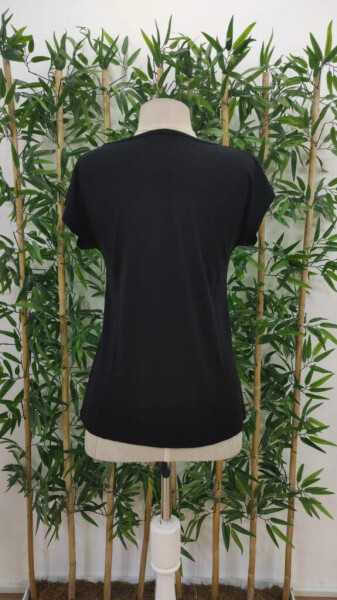 Women's V-neck, short sleeve viscose blouse - 5