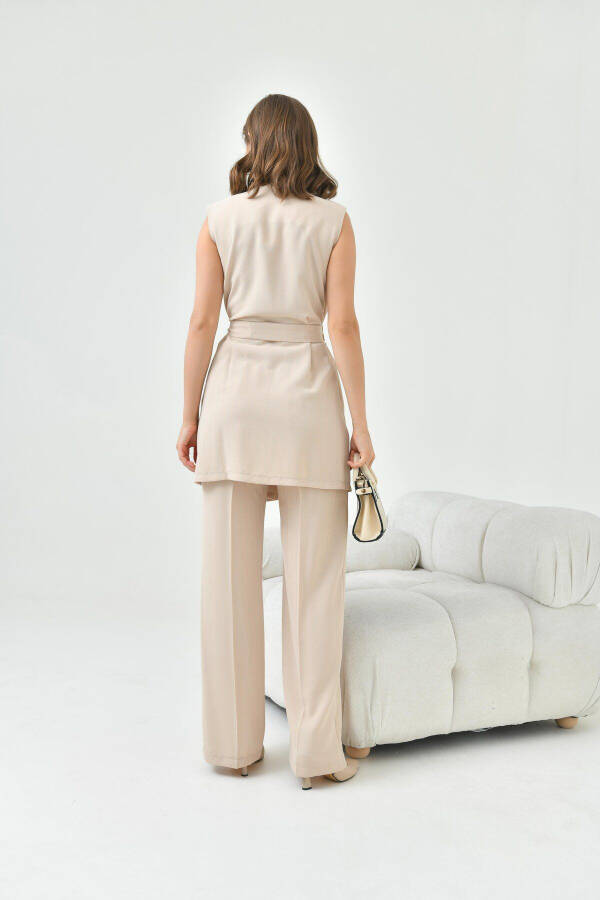 Women's Vest Suit Beige 30823 - 28