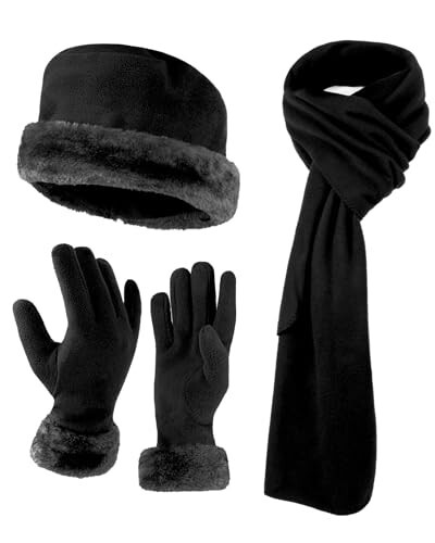 Women's Warm Fleece Winter - Women's Hat and Glove Set + Hats Gloves Scarves for Women - 1