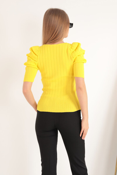 Women's Watermelon Sleeve Knit Blouse - Yellow - 3