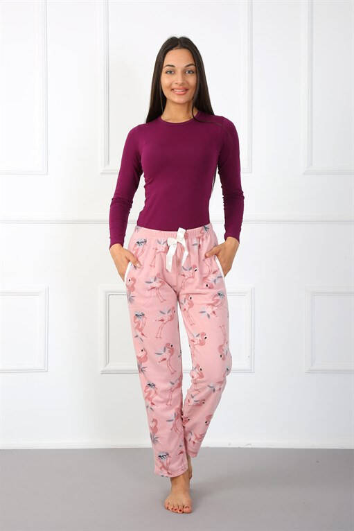 Womens Welsoft Fleece Single Bottom Pajamas 210044 - 3