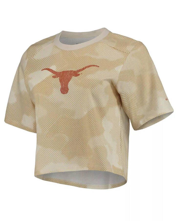 Women's White and Tan Texas Longhorns Park Camo Boxy T-shirt White, Tan - 2