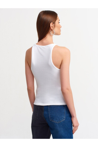 Women's White Halter Neck T-Shirt - 2