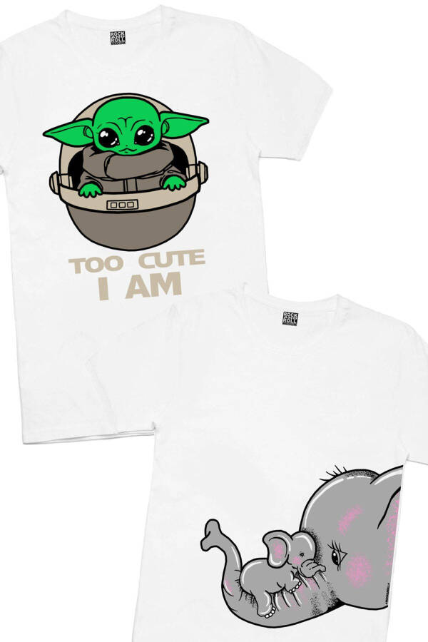 Women's White Mother Baby, Baby Yoda 2-Pack Eco Pack T-shirt - 1