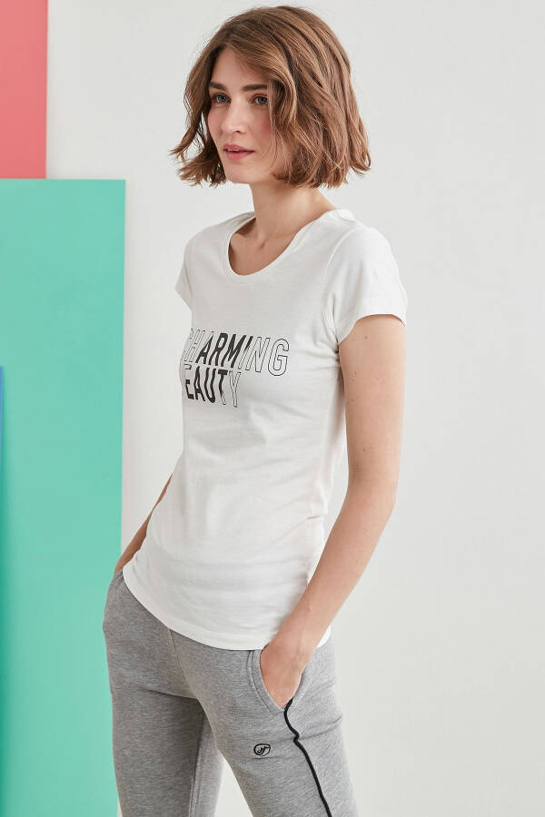 Women's White Printed T-shirt - 6