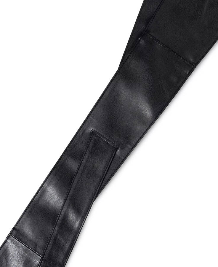 Women's Wide Faux-Leather Sash Belt, Created for Modazone Black - 14