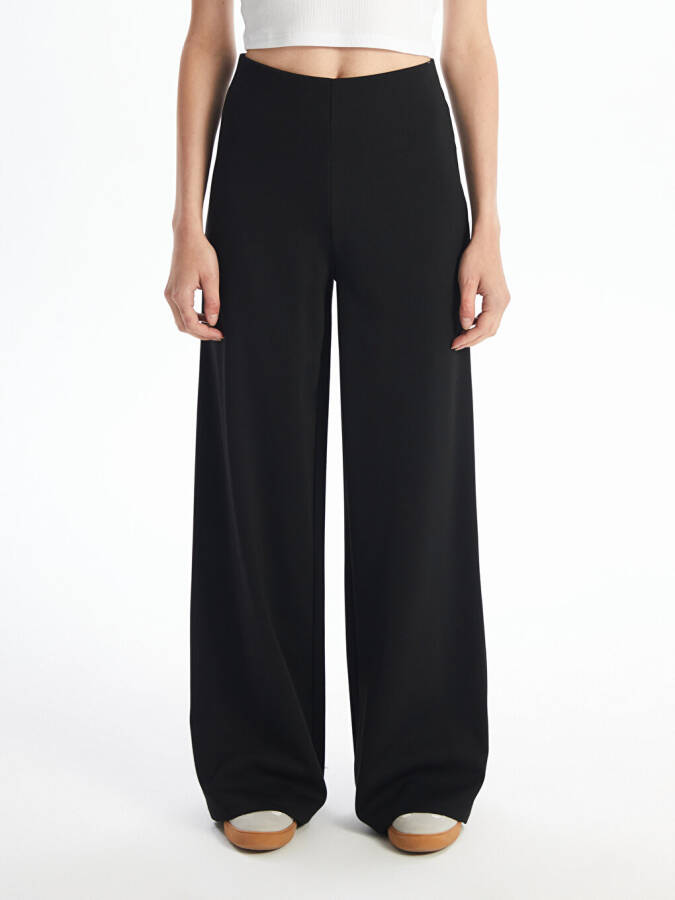 Women's Wide Leg Sweatpants with Elastic Waistband - 4