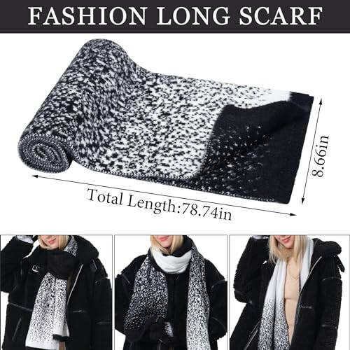 Womens Winter Knit Beanie Hats and Touchscreen Gloves Long Scarf Set with Warm Fleece Lined Skull Caps Scarves for Women - 3