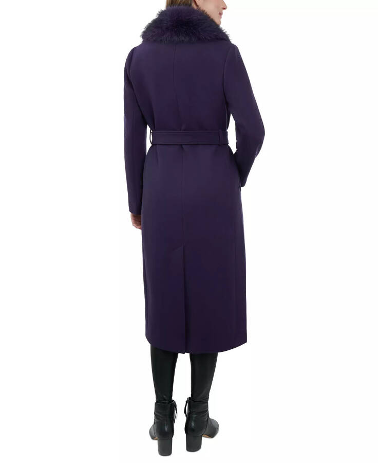 Women's Wool Blend Belted Coat Dark Iris - 4