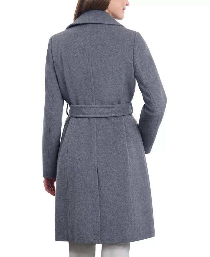 Women's Wool Blend Belted Wrap Coat Derby Heather - 2