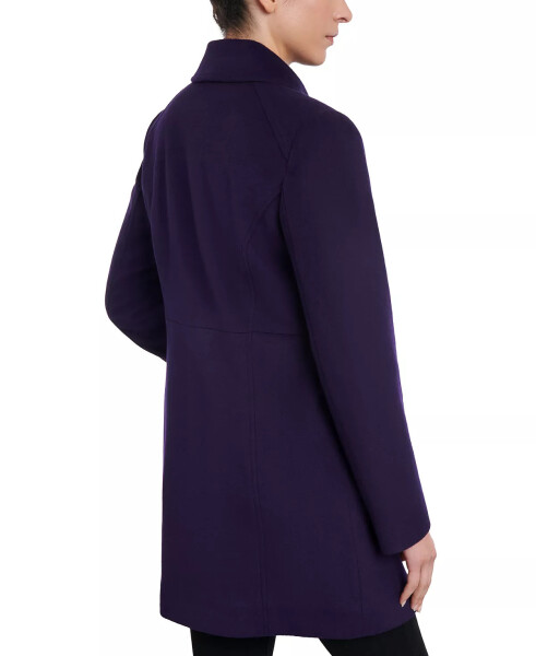 Women's Wool Blend Zip-Front Coat Dark Iris - 2