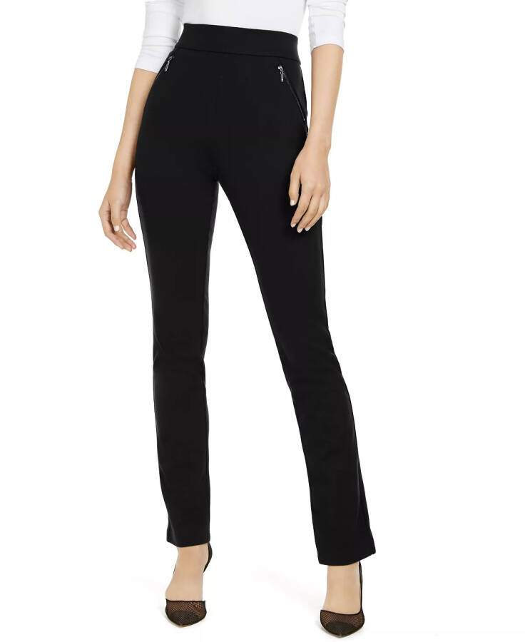 Women's Zip-Pocket Pants, Created for Modazone Deep Black - 5