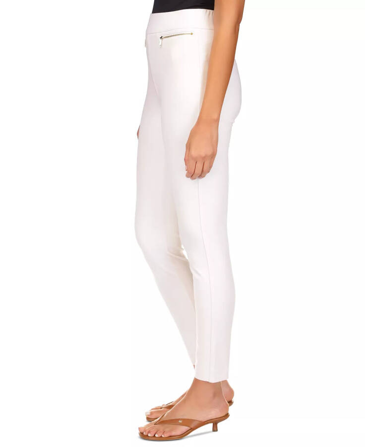 Women's Zip-Pocket Pull-On Trousers White - 3