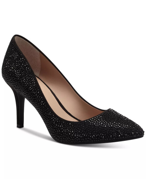 Women's Zitah Embellished Pointed Toe Pumps, Created for Modazone Black Bling - 1