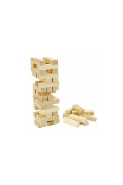 Wooden Balancing Game Jenga 54 Pieces Beech Wood 23x7cm Large Size Jenga Game Wooden Tower Skyscraper - 1