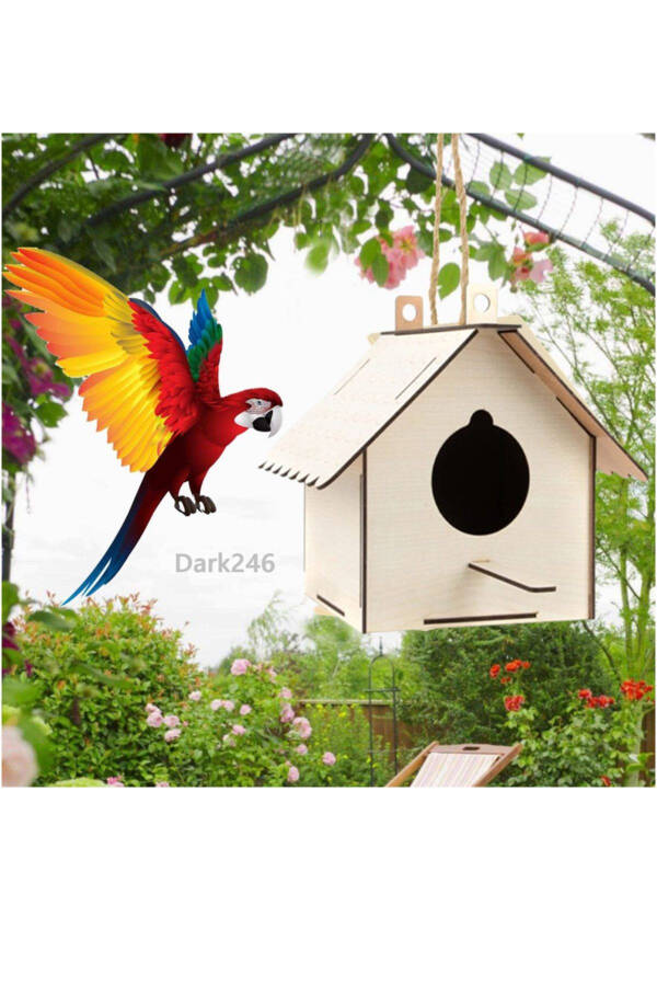 Wooden Birdhouse Bird Nest Bird Cage Shelter - 20 X 22 X 24 Cm - 8