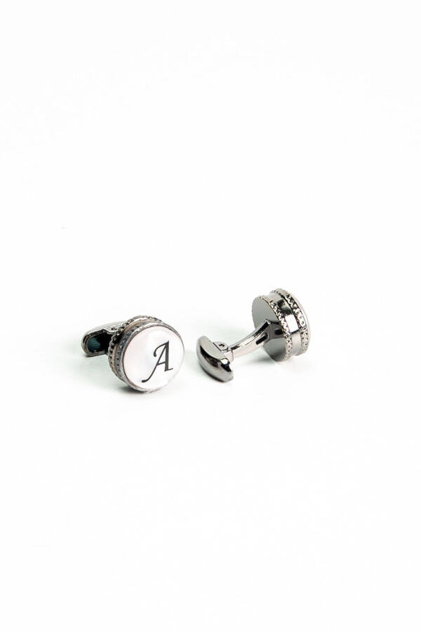 Wooden Boxed Round Letter Cufflinks A Letter - 7