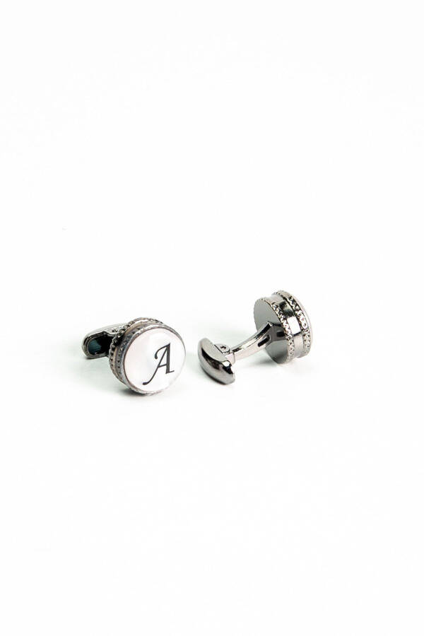 Wooden Boxed Round Letter Cufflinks A Letter - 3