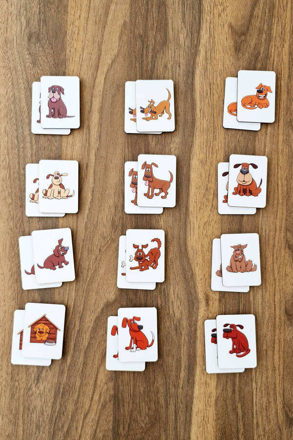 Wooden Dog Intelligence Card Matching Game Preschool Educational Material - 2