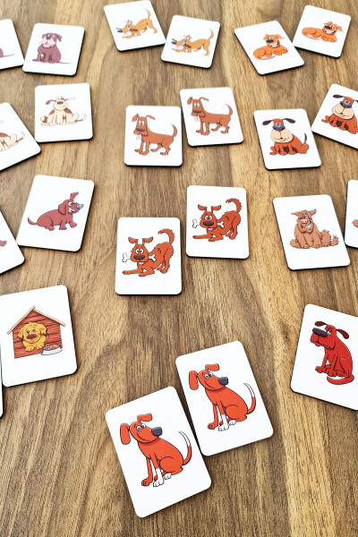 Wooden Dog Intelligence Card Matching Game Preschool Educational Material - 3