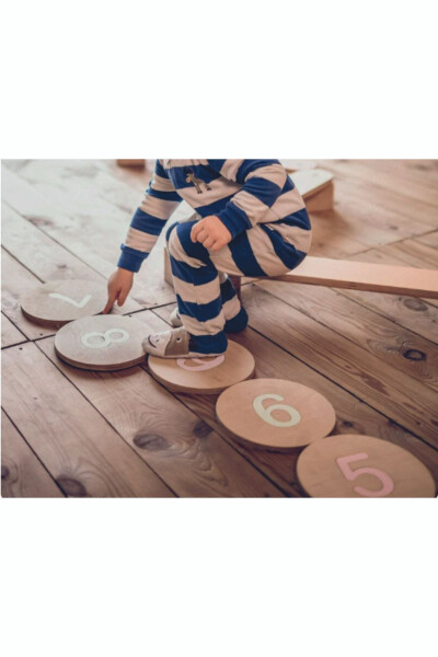 Wooden Numbers, Stepping Stones: Balance Exercise, Waldorf Toy, Montessori Toy - 1